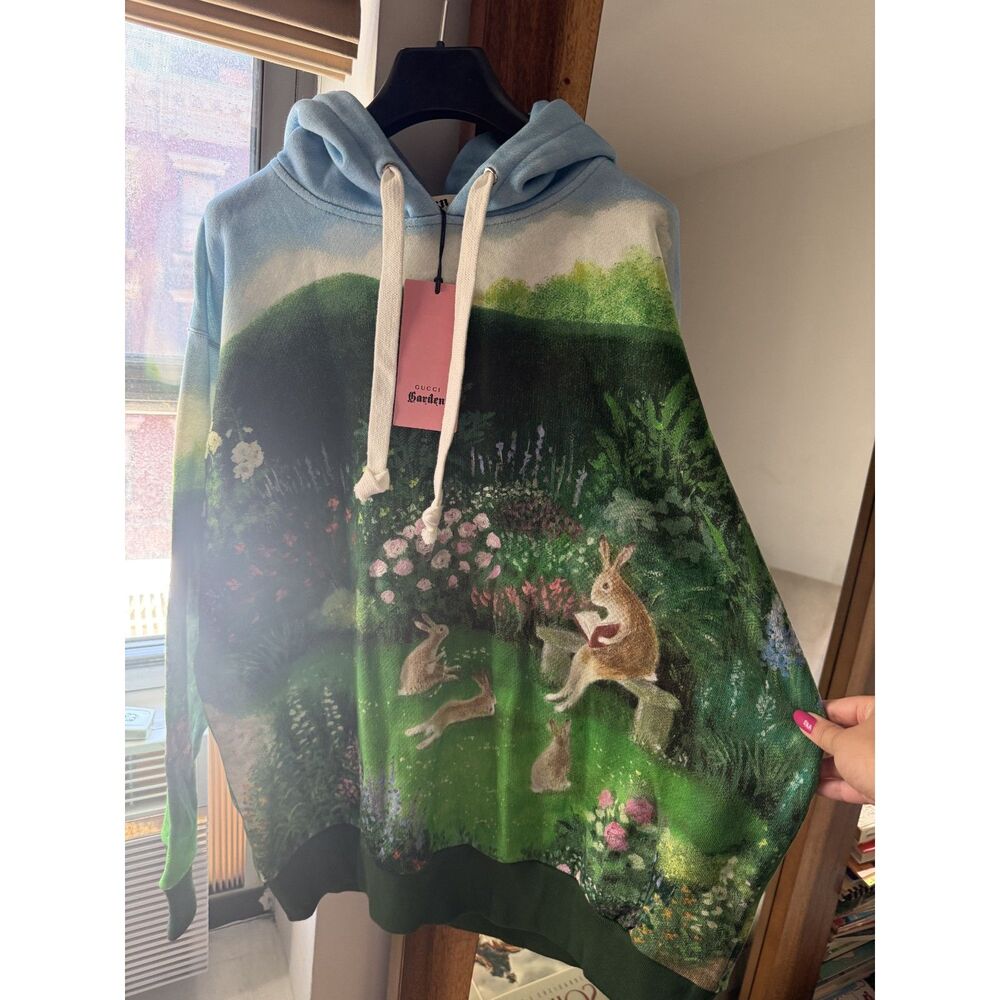 Gucci Garden Florence Exclusive Rabbit Print Oversized Hoodie Size L NWT Unisex
